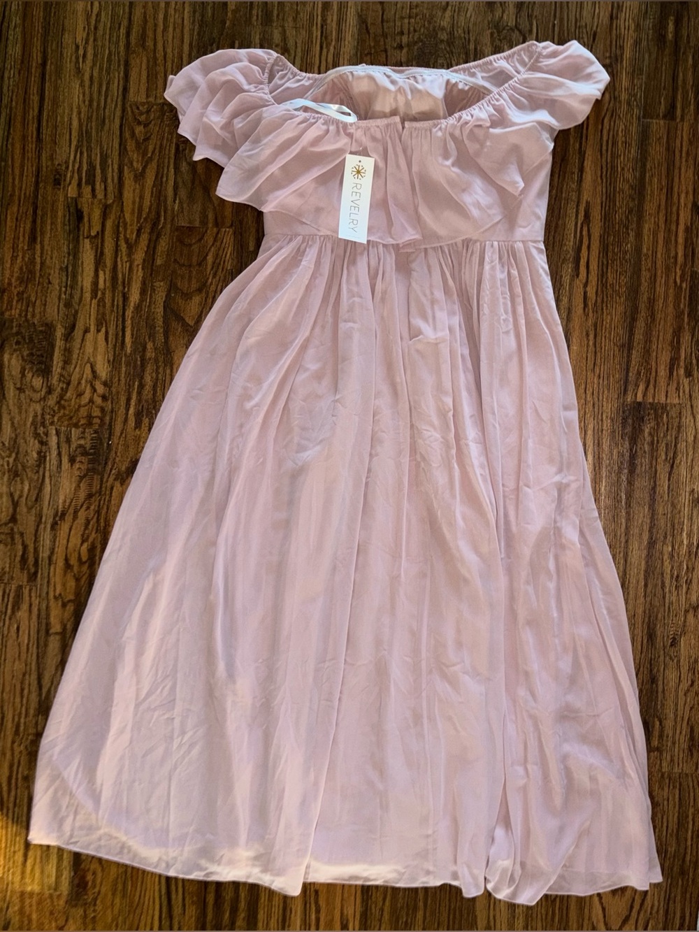 Reverly Abigail chiffon dress, rose quartz pink, size 24, NWT, bridesmaid - Picture 5 of 6
